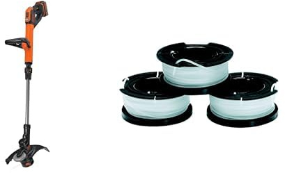 BLACK+DECKER STC1840EPC-QW Tagliabordi + A6485-XJ Set 3 Rocchetti Filo Nylon Reflex, per Tagliabordi