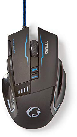 NEDIS - Souris Gaming - Filaire - Droitier - Illuminée - 8 Boutons - Windows 7/8/10 - Port USB - 4000 DPI - Noir