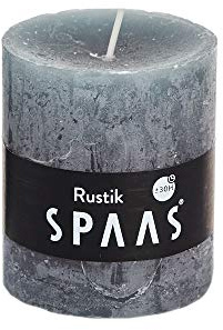 Spaas 8 Rustikale Stumpenkerzen ohne Duft, Paraffinwachs grau, D 68 mm x H 80 mm