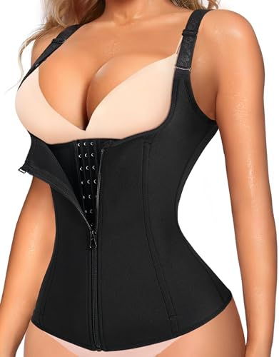 Gotoly Damen Unterbrust Korsett Figurformend Bauchweg Body Shape Tank-Top Stark Formend Körperformer Mieder Verstellbar Oberteil Shapewear