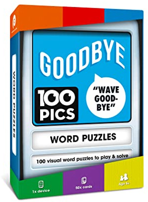 100 PICS Rebus Word Puzzles - Family Flash Card Games, Pocket Puzzles For Kids And Adults