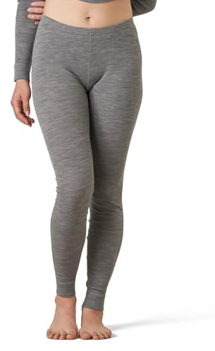LAPASA Donna 100% Lana Merino Leggings Termici Peso Medio Lunghi Traspiranti Pantaloni L49 Grigio S