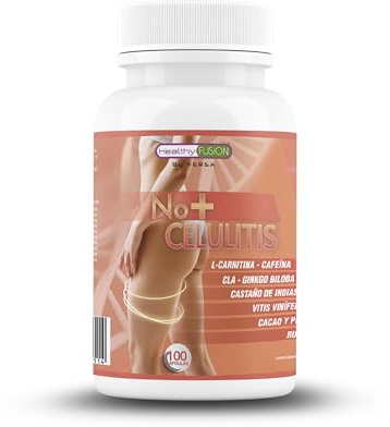 No+Celulitis Healthy Fusion | Potente Anticelulítico Reductor Intensivo | Reafirma, Tonifica y Elimina la Piel de Naranja | Con Cafeína, L-Carnitina, CLA, Cacao y Piña | 100 Cápsulas