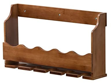 Botelleros Estante Vinoteca Estante de vino montado en la pared, gabinete de vino simple de madera maciza, soporte de copa de vino de pared de restaurante, regalos for adornos de cocina for mamá. Esta