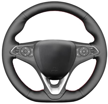 MEWANT Passgenauer Lenkradbezug zum Nähen für Opel Astra | Opel Astra K / Corsa F / Corsa E (OPC) / Combo E / Grandland X / Insignia / Insignia CT / Mokka Hand Nähen Lenkradschoner