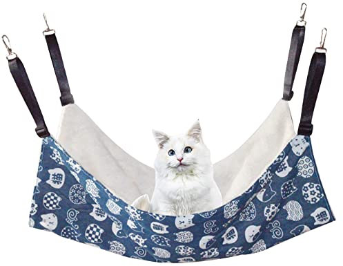 Hängematte für Kleintiere, Hängende Katzenhängematte, Haustierkäfig-Hängematte, Haustier Hängematte, Empfohlen für Haustiere unter 6 kg, Geeignet für Katzen, Hunde, Kaninchen, Hamster usw 50*40cm