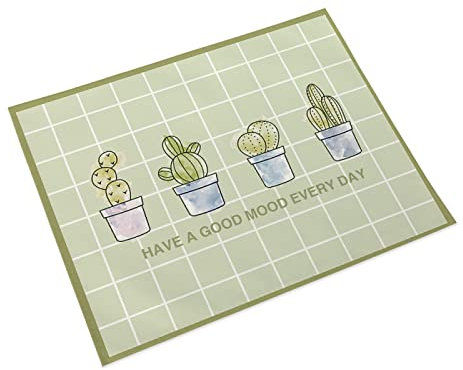 Manteles Individuales Cactus Verde Claro Salvamanteles Individuales Algodón Lino Lavable Individuales Mesa Resistente al Calor Bajoplatos Tapetes para Mesa Bajoplatos 30x45cm 8 Pcs