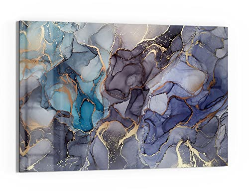 DEQORI Glas-Magnettafel | 60x40 cm groß | Motiv Stilvoller Tinteneffekt | Memo-Board aus Glas | Magnetboard inkl. Magnete, Stift & Tuch für Küche & Büro | Tafel magnetisch & beschreibbar