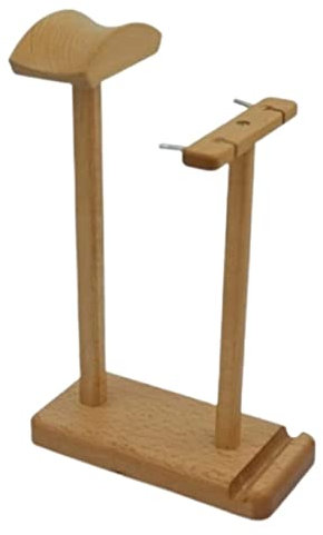 Headset Stand Solid Wood Dual Headphone Stand Head-mounted Headphone Holder In-ear Headphone Headphone Stand (Blue : Onecolor, Size : 3.5 * 7.5 * 11.8in)