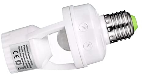 Toma de Luz con Sensor de Movimiento, Perilla Ajustable Segura, Interruptor de Lámpara de Tornillo, Inducción Infrarroja, Resistente Al Calor para Garaje