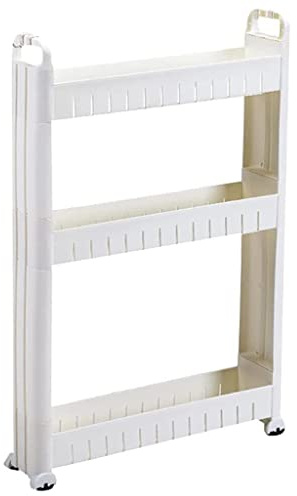 Schlanker Aufbewahrungsschrank, Slide Out Pantry Storage Cart mit 10cm Breiten Aufbewahrungskörben, Platzsparender Wagen mit Rädern für Küche Bad Wäsche Enge Sitze (Color : 3-Layer)