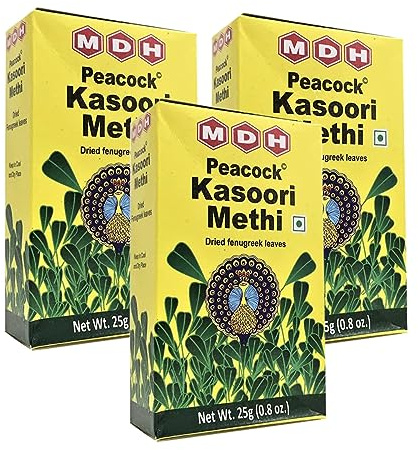MDH Various Seasoning Masala Powder - Spices Mix Curry Masala Recipe Mixes Casserole Seasoning Herbs - Aromatic & Enhances the flavor of the meal (Kasuri Methi (25g), Pack of 3)