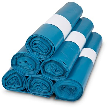 TONECO Profi Müllsäcke 60 Stück Extra Starke Abfallsäcke - 70 cm x 110 cm - Blaue Müllbeutel 120L - 6 Rollen - super stabil - 100% recycelte Folie (6)