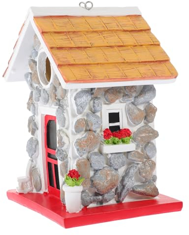 FRCOLOR Schwerer Außenvogelhaus Resin Dekoratives Vogelhaus Für Garten Und Balkon Widerstandsfähig Und Wetterfest