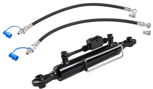 Hydraulische Topstang Cat 1-1 - Verlengd - (490 - 700 mm) met Vergrendelblok en 2 Hydraulieklangen