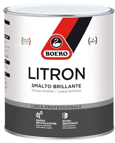 Litron Smalto Alchidico Brillante per Ferro e Legno, Rapida Essiccazione, Alto Spessore, Resistente, 0.750 Litro (Testa di Moro, 0,750lt)