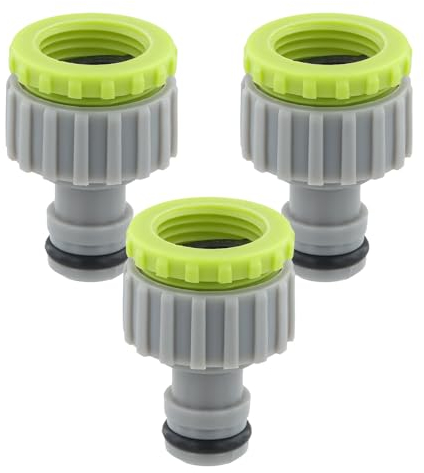 Anseom 3 Pezzi Connettori per Rubinetto, Adattatore e Riduttore per Unione Rubinetto con Tubo Tubo da Giardino Filettato, Plastica ABS 1/2 3/4 2 in 1 Raccordo per Rubinetto per Giardino