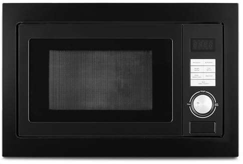 Smad Microonde da incasso con grill, combinato, 900 W, 25 l, forno a microonde da incasso 60 cm di larghezza, 8 programmi automatici, funzione scongelamento, orologio elettronico, LED Dispaly, piatto