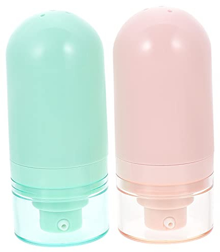 WOONEKY 2 Stück Nachfüllbare Abs Aufbewahrungsflaschen 50ml mit Auslaufsicherem Design für Hautpflegeprodukte für Reisen und Geschäftsreisen