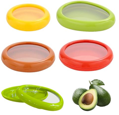 Doafoce 4 Pezzi Silicone Fruit Storage Box, Set di Contenitori per Frutta e Verdura in Silicone Riutilizzabili, per Frigorifero mantenere freschi i contenitori per la conservazione degli alimenti