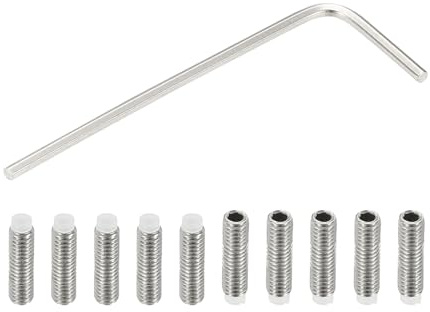 PATIKIL Vis Sans Tête M3x10mm Pointe en Nylon, 10Pcs Boulon à Tête Creuse Hexagonale Métrique en Acier Inoxydable 304, Anti-Dérapant, Entraînement Hexagonal Interne Avec Clé à Molette