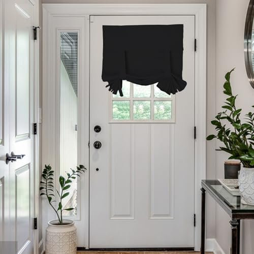 Maritown Door Window Curtains 1 Panel No Drill Blackout Privacy French Door Blinds Front Door Curtain Stick on Shades for Patio Door Backdoor Classroom Glass Door Window Cover