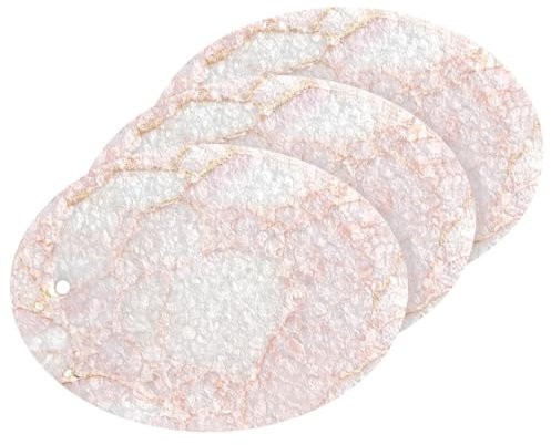 Esponjas absorbentes de lujo con textura de mármol de oro rosa para uso doméstico, no rayan, decorativas, para uso doméstico, resistentes a las manchas y al olor (3 unidades)