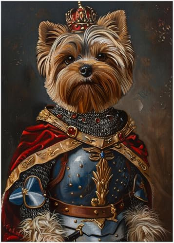 Yorkshire Terrier Knight Puzzles 1000 Pieces for Adults - Pet Knight Portrait Gift for Yorkshire Terrier Owner - Funny Challenging Jigsaw Puzzle Perfect for Game Nights