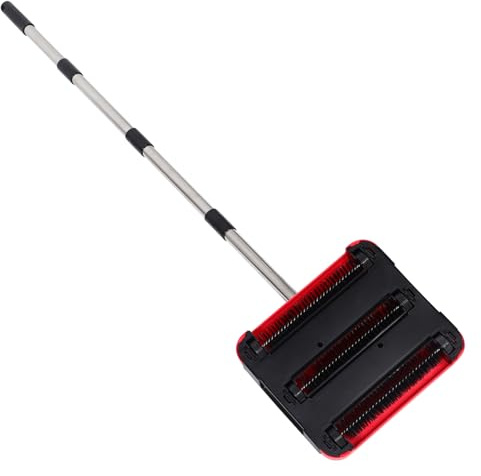 PRETYZOOM Carpet Floor Sweeper Manual Rug Sweeper with Adjustable Handle Cordless Dust and Debris Remover Pet Hair Removal Broom for Home and Office Use