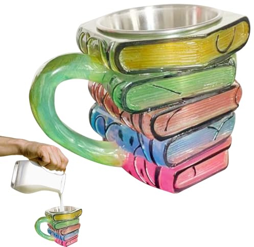 Tazas Originales Para Amantes De Los Libros | Taza De Libro Pintada A Mano Para Café,Gadget De Cocina Resistente Al Calor Para Bebidas Familia Colegas Y Amigos
