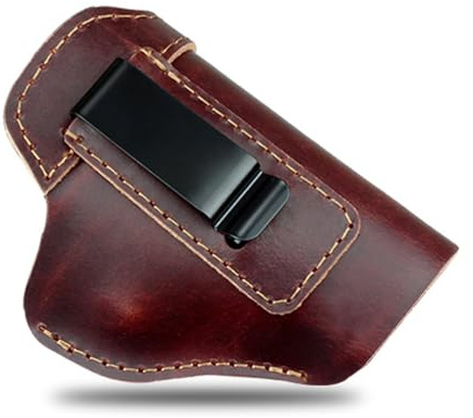La fondina IWB in pelle Defender | Fondina da trasporto nascosta con clip in metallo,Supporto per estrazione destra sinistra, scudo S&W