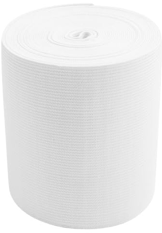 Waycreat Bande élastique de 10 cm pour couture, 5 mètres, blanc, ceintures, pantalons, vêtements et travaux manuels