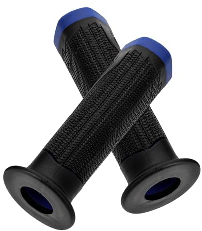 LALADEFIEE 2 Piezas Puños para Manillar de Motocicleta Azul Empuñaduras Antideslizantes Resistentes para Reemplazo y Mejora de Control Accesorios Moto Compatibles con Diversos Diseño