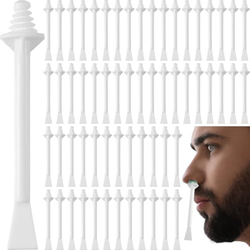Deozu Nasenwachsstifte, Haarwachs-Applikator-Set für Männer und Frauen, Haarentfernung, Nasenlochreinigung, Augenbrauen, Ohren, Gesicht, Weiß, 60 Stück