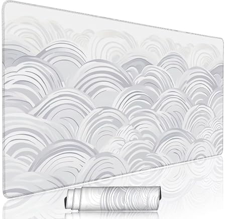 Tapis de Souris Abstrait sous Main Bureau Tapis de Souris Gaming XXL 900x500x3mm Mouse Pad Caoutchouc Vagues l'océan Grand sous Main Gamer Accessoires PC, pour Clavier Ordinateur Portable w-9464