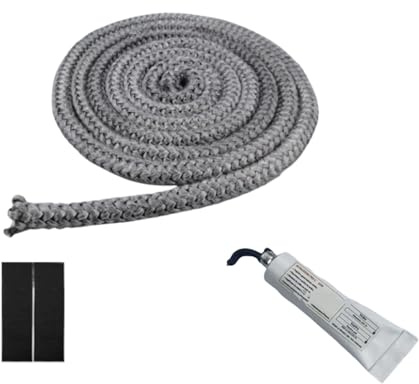 2m Cuerda de Sellado de Fibra de Vidrio 16 mm, Cuerda Fibra de Vidrio, Cuerda para Sellar Hornos, Cinta Redonda de Sellado, Vidrio Reemplazo Junta para Chimeneas y Estufa de Leña