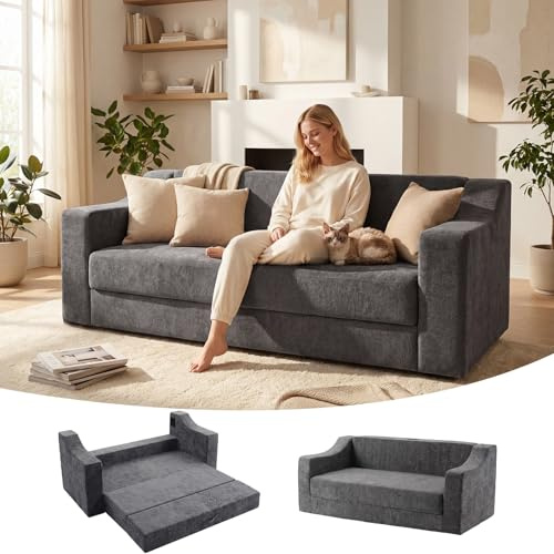 Ventouse 3-Sitzer Schlafsofa Boneless Sofa: Sofa mit Schlaffunktion 200cm Klappbar Schlafsessel mit Bettfunktion Schlafcouch Wohnzimmer für Menschen die Komfort lieben