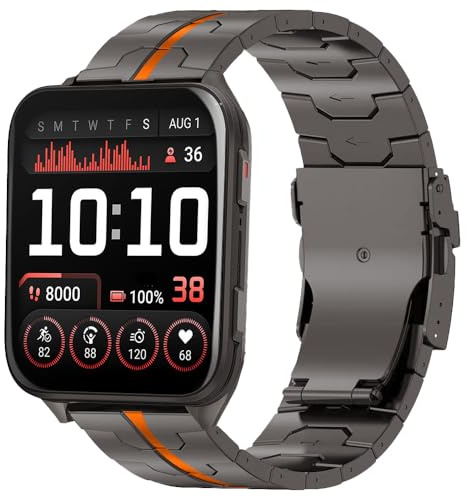 synsing titanarmband för Garmin Venus X1, 24 mm metallarmband med snabblås med integrerat spännband som ersättning för Garmin-klockan Venu X1, lätt, hudvänligt, 24mm, Titan