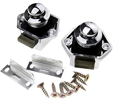 2 x Chrom Push Button Fang Türschloss 17-25 mm Für Boote Pferdebox Camper Van