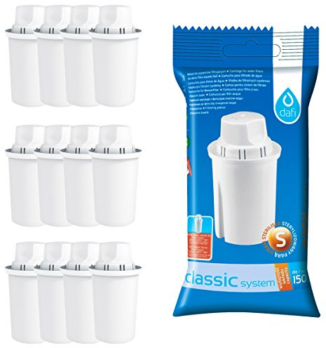 Dafi klassiska vattenfilter patroner, 12-pack - för , Brita, Laica Classic kannor, 150 l, 1 månads livstid