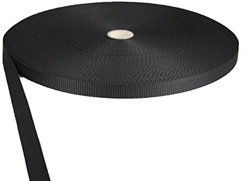 tukan-tex Gurtband Polypropylene schwarz 15mm breit - 50 Meter Länge / 1,5 cm Breite (0,27€ / Meter)