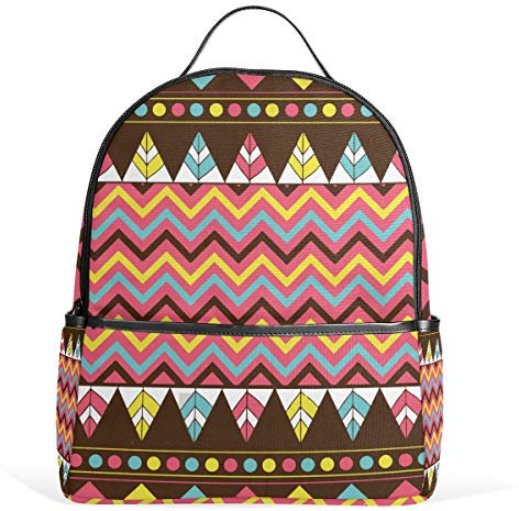 Eslifey Aztekenmuster, geometrisches Dreieck, Tribal-Büchertasche, Schulranzen, Tagesrucksack für Studenten