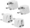 Intirilife 4X Adapteur de Prise en Blanc – Set de 4 Pièces Type G Adaptateur de Voyage pour Prise en Courant pour Allemagne, Italie, Espagne, France – Convertisseur Appareil de Conversion