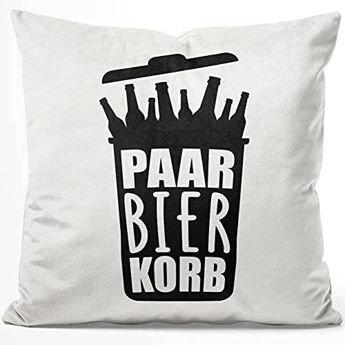 JUNIWORDS Kissen, Paar Bier Korb, 40 x 40 cm, Flauschig Samtweich Weich