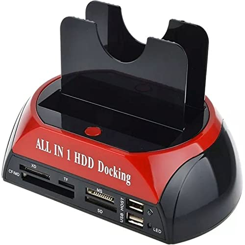 Retoo Estación De Acoplamiento del Disco Duro, USB 2.0, Base De Conexión para SATA I/II/III, HDD O SSD De 2.5/3.5, Carcasa Disco Duro Externo Sata, Compatible con Windows