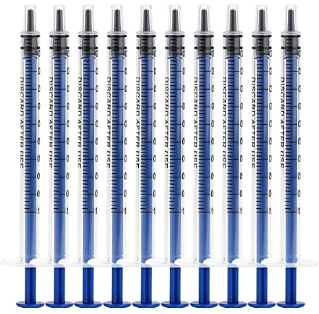 10 pcs 1 ml Seringue (sans aiguille), Jetables en Plastique Seringue, pour Nourrir Petit Animal avec des Aliments ou des Médicaments, laboratoires scientifiques, mesure de liquides, jardinage
