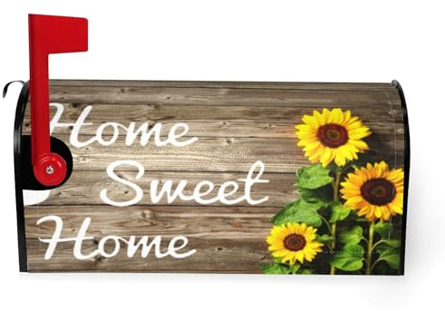 Sonnenblumen-Briefkasten-Abdeckungen, magnetische Briefkasten-Abdeckung, Dekoration, Willkommen, Zuhause, Garten, Outdoor, Hof, Außenbereich, Bauernhaus, Heimdekoration, 53,3 cm L x 45,7 cm B