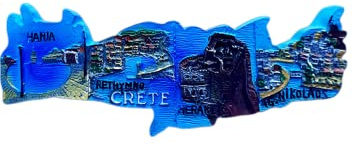 Karte Stil Kreta Griechenland Kühlschrank Magnet Reise Souvenir Kühlschrank Dekoration Magnetaufkleber Handbemalt Bastelkollektion
