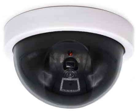 Confezione da 4 telecamere di sicurezza finte, monitor di simulazione con luce LED lampeggiante a cupola, per uso interno ed esterno, per casa, ufficio, ecc. (bianco)