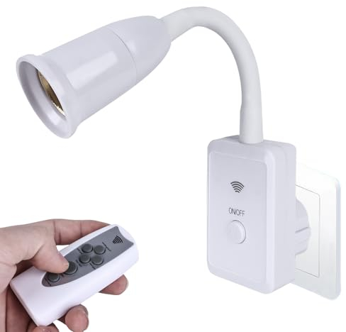 Nizirioo lampada E27 con telecomando: luce LED a spina intelligente, portalampada regolabile a 360°, lampada flessibile
